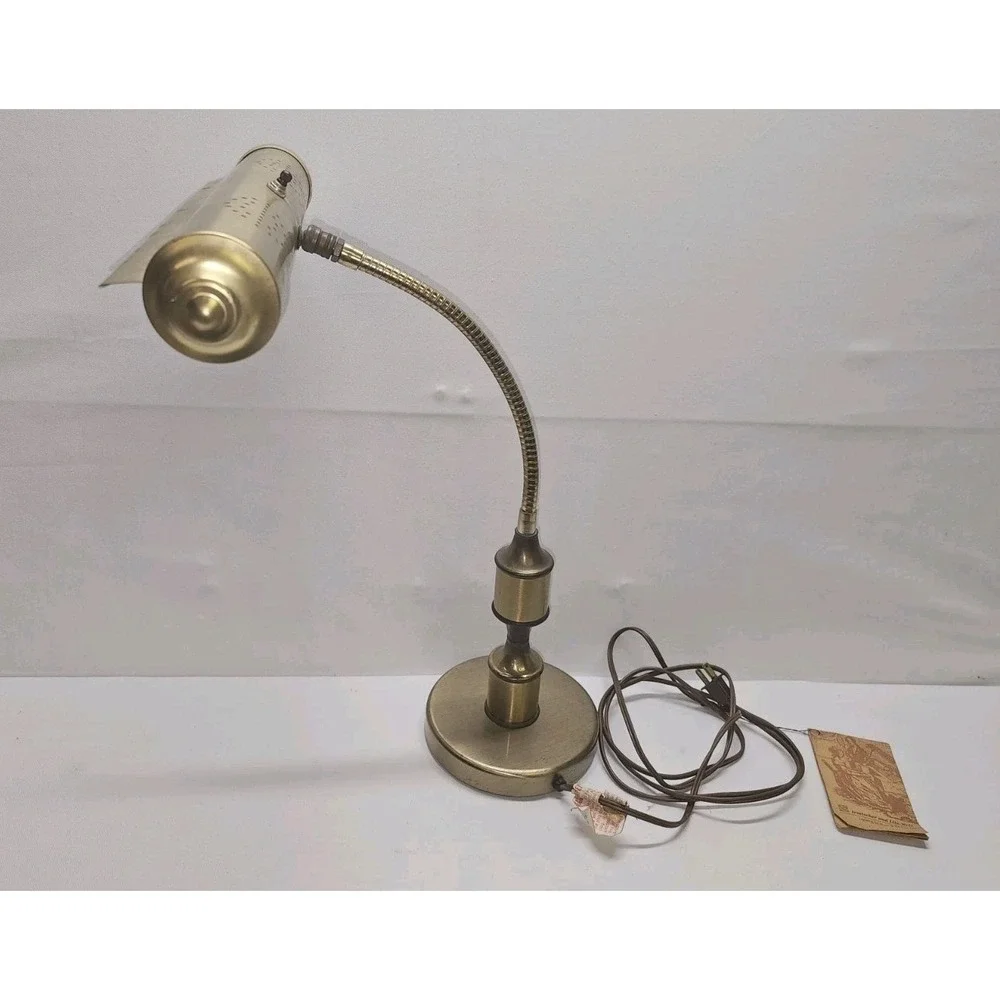 VTG 1981 Irmischer Lite-Well Piano Desk Lamp Brass Gooseneck T10 Model 1804